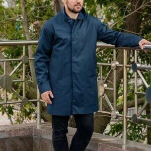 Barbour ROKIG Waterproof Navy Trench Jacket MSRP$395 Timeless Design
